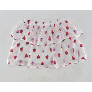Cat & Jack Strawberry Tiered Cotton Pull On Skort Skirt‎ Size XL 14